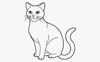 Minimalist Cat Line Sketch vector