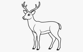 Minimalist deer Line art image clipart vector