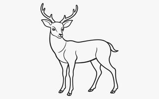 Minimalist Abstract deer Line Drawing image clipart vector