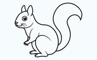 Minimalist Squirrel Line Art image vector