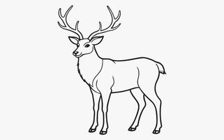 Abstract deer Line Drawing image clipart vector