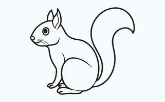 Abstract Squirrel Line Drawing icon vector