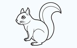Squirrel Line Art Illustration image vector