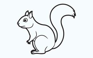Abstract Squirrel Line Drawing vector