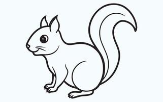 Simple Squirrel Line Drawing image vector