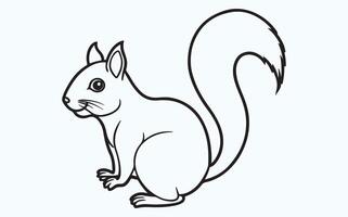 Minimalist Squirrel Line Art image clipart illustration vector