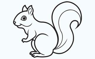 Abstract Squirrel Line Drawing image clipart vector