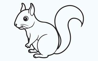 Squirrel Line Art Illustration icon vector
