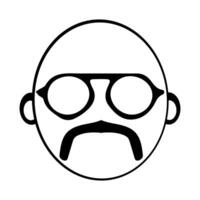 Retro Style Icon, Glasses and Mustache Combination vector