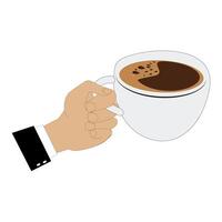 Coffee to-go cup in hand minimalist design vector