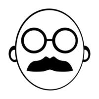 Bold Mustache and Glasses Icon for Simple Design Projects vector