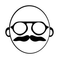 Sophisticated Mustache Face Icon for Branding vector