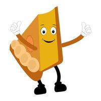 Cute Animated Snack Character with Happy Expression vector