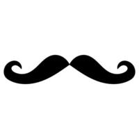 Mustache icon black and white mustache illustration, A simple black and white outline of a curled mustache. isolated on white backround vector