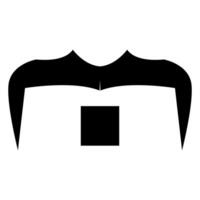 Handlebar mustache with subtle curves vector