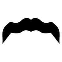 Black and white mustache illustration, A simple black and white outline of a curled mustache. vector