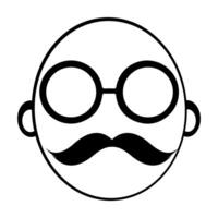 Icon of a Distinguished Gentleman with Stylish Mustache vector
