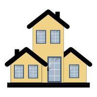 Elegant Two-Story Building with Symmetrical Design vector