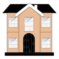 Design of Two-Story Residential Building, home icon color eps 10 vector