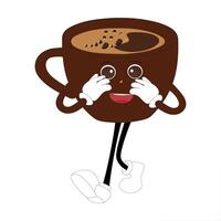 Funny Coffee Mug Character with Playful Pose vector
