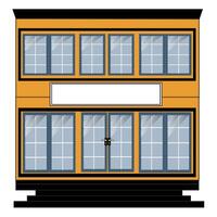 Simple Modern House Design with Large Windows, eps10 vector