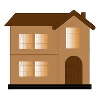 Modern House Architecture with Large Glass Windows vector