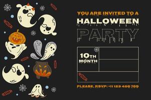 Halloween party invitation card vector
