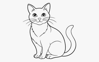 minimalist Abstract Cat Line Art vector