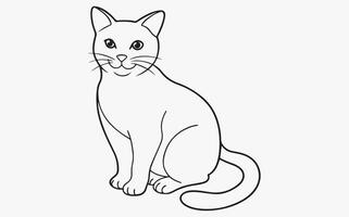Abstract Cat Line Art image vector