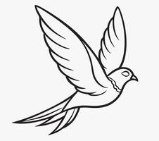 Minimalist flying Bird Line Drawing image vector