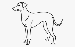 Minimalist Dog Line Art icon vector