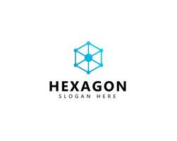 Hexagon cube connection logo design with modern, simple, clean and abstract style. vector