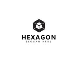 Hexagon cube connection logo design with modern, simple, clean and abstract style. vector