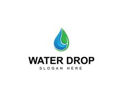 Water drop logo design with gradient color and nature leaf concept vector