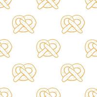Seamless pattern with hand drawn pretzels on white background. Design for wrapping paper, textile, wallpaper. Oktoberfest concept vector