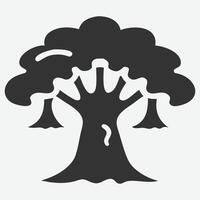 A black and white illustration of a tree with leaves vector