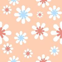 A pattern with flowers on an orange background vector