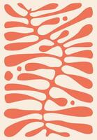 Abstract plant leaf flowers groovy art background. Modern minimalist matisse doodle background of organic leaves, simple natural shapes. Design for wallpaper, print, postcard, cover, template, banner. vector