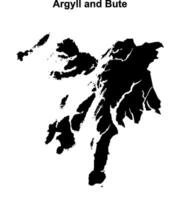 Argyll and Bute blank outline map vector