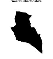 West Dunbartonshire blank outline map vector