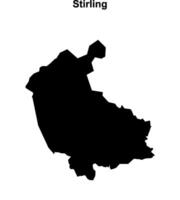 Stirling blank outline map vector