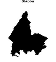 Shkoder county blank outline map vector