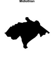 Midlothian blank outline map vector
