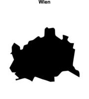 Wien state blank outline map vector