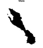 Vlore county blank outline map vector