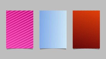 Stripe page background set - gradient abstract brochure templates vector
