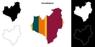 Anuradhapura district outline map set vector