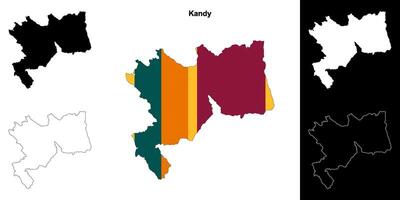 Kandy district outline map set vector