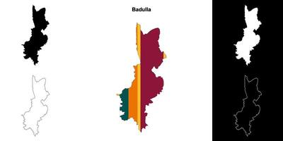 Badulla district outline map set vector