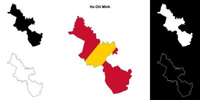 Ho Chi Minh blank outline map set vector
